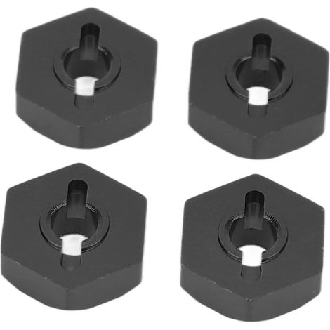 Adaptateurs de moyeu hexagonaux en alliage d'aluminium noir pour Traxxas E-Revo 1/16, pièces de voiture RC (1/5)