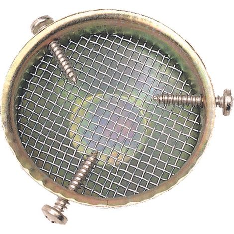 Cuffia di sfiato regolabile in metallo zincato con rete tagliafiamma adatta per tubi da 3/4" a 1"1/2