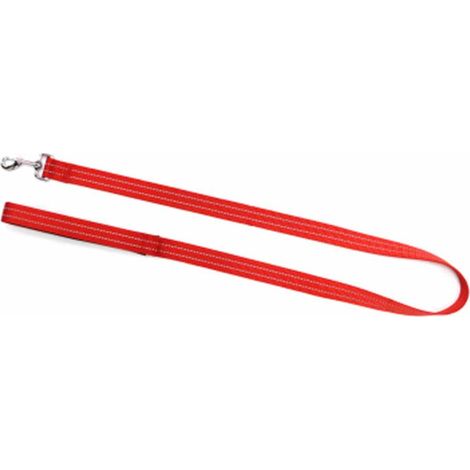 Laisse pour Chien "Couture Réfléchissante" 120cm Rouge (1/2)