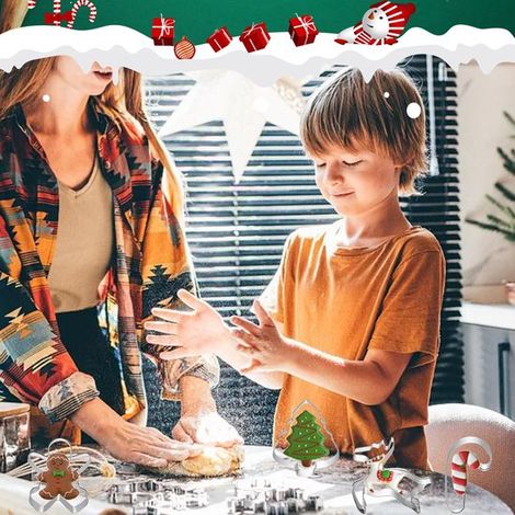 Weihnachtsplätzchenausstecher aus Edelstahl – Ausstecher für gebackene Weihnachtsplätzchen – Ausstecher für Heiligabendplätzchen – Silber – Geeignet für gebackene Fondantdekorationen (1/5)
