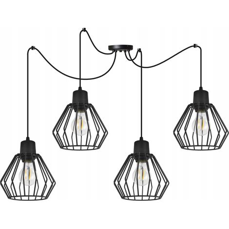 Hängelampe, Deckenleuchter, Drahtschirm, LED
