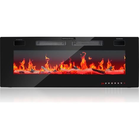 SWANEW 1500W caminetto elettrico camera termostato nero riscaldamento potenza ventilatore con simulazione di fiamma LED (1/5)