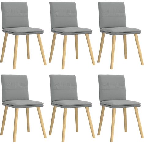 Lot de 6 Chaises à manger，Chaise de cuisine gris clair tissu CFW64591 (1/5)