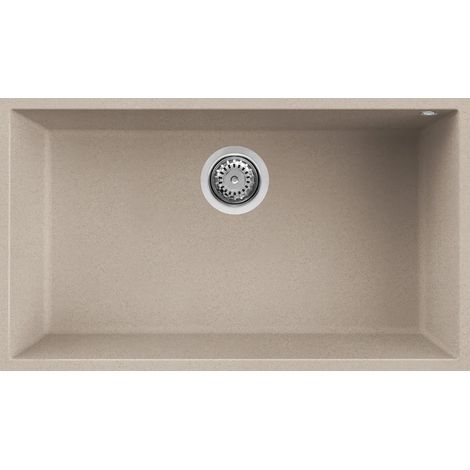 Lavello Elleci Incasso 1 vasca 76x44 Quadra 130 Sottotop Granitek Avena LGQ13051BSO (1/6)