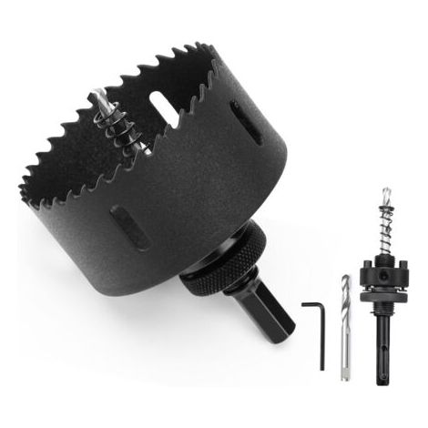 1 scie cloche, 83 mm, bimétal, tige sds plus et hexagonale, pour bois plâtre métal (1/5)