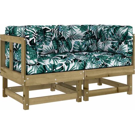 Maison Exclusive - Divani Angolari con Cuscini 2 pz in Legno Impregnato di Pino (1/5)