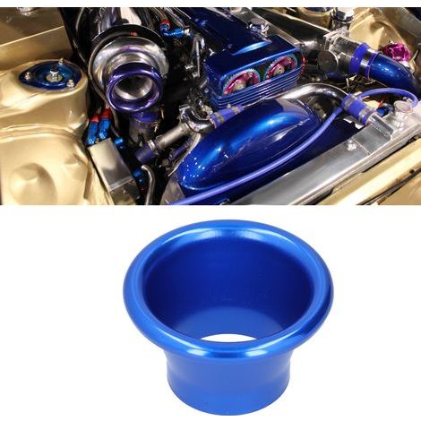 Adaptateur de Turbo à Entrée d'Air Froid 66mm en Aluminium CNC Bleu pour Modification Auto (1/5)