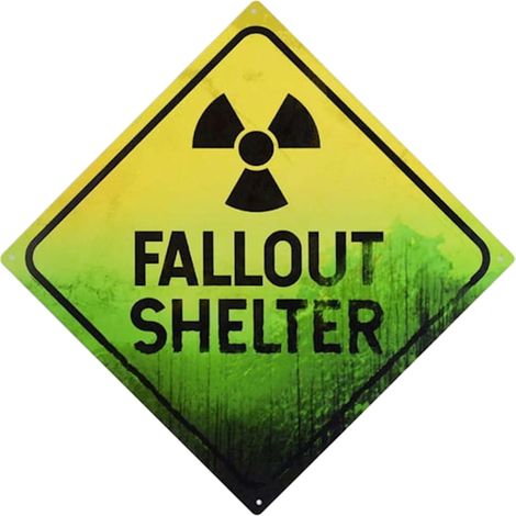 Cartello in metallo in stile retrò - Cartello per rifugio antiatomico