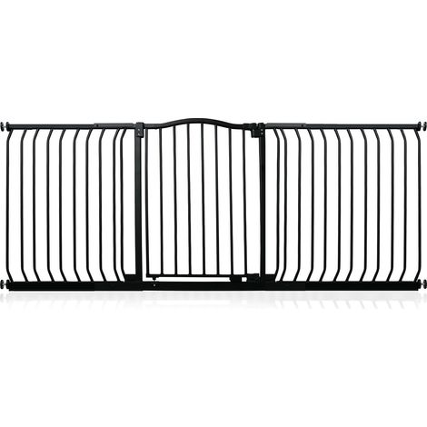 Safetots Curved Top Safety Gate, 188cm - 197cm, Matt Black, Pressure Fit Stair Gate