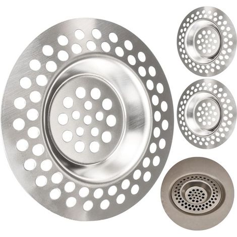 Abflusssieb, 3-teiliges Set, 70 mm Durchmesser, ideal für Waschbecken und Duschräume (1/4)