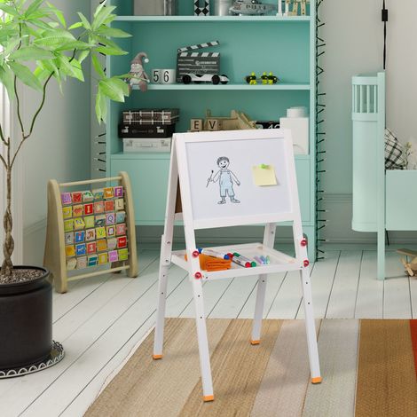 Cavalletto da disegno per bambini con lavagna bianca e lavagna