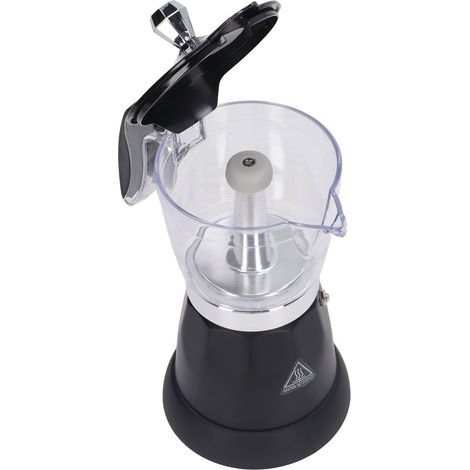 Cafetière électrique portable italienne 6 tasses (300 ml) avec couvercle transparent, pour usage domestique, prise européenne, 220-240 V (1/5)