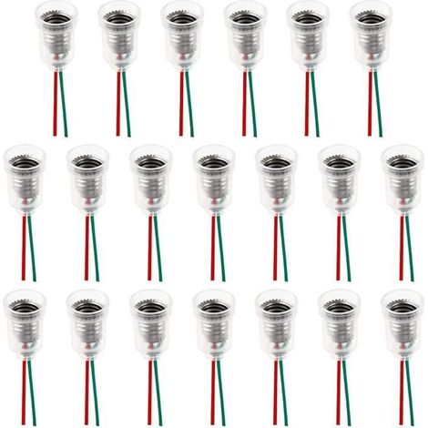 20 Stück E10-Lampenfassungen, E10-LED-Lampensockel für E10-LED-Lampen mit Kabel, für Experimente, elektrische Schaltungen und Tests (1/4)