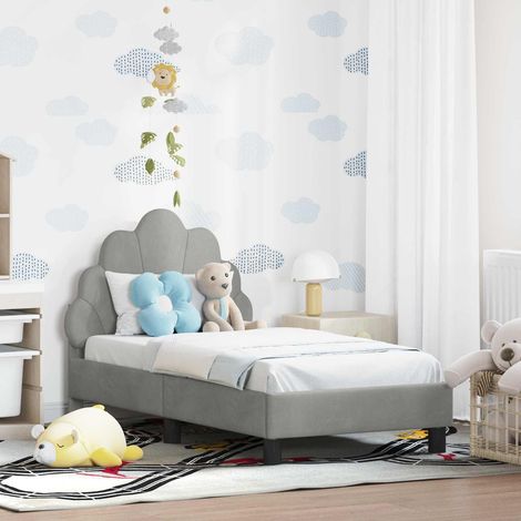 Estructura de cama para niños pequeños con cabecera Gris Claro (1/5)
