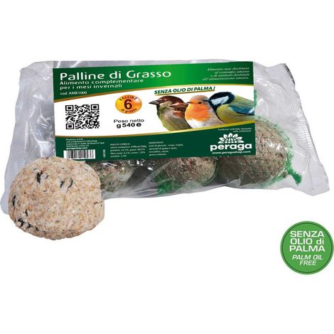PALLE DI GRASSO 6 PZ PER UCCELLI SELVATICI DI BAVICCHI