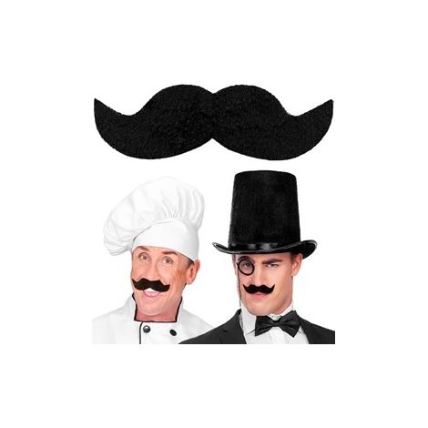 Bigote de embajador negro rizado estilo retro de los años 20 (1/5)