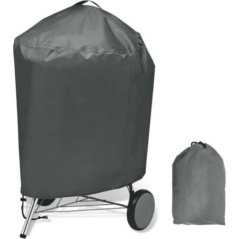 Pair Housse de gril, housse de gril imperméable Oxford 210D, résistante à l'eau et aux UV (Ø77 x 90 cm, gris) (1/5)