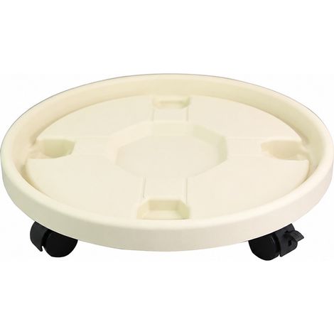 Plateau de jardinière en plastique avec roulettes, base ronde mobile, roulettes universelles, robuste, pour intérieur