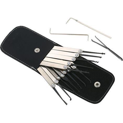 Kit de crochetage de serrures en acier inoxydable, outil de formation pratique pour serrurier débutants et professionnels, 15 pièces (1/5)