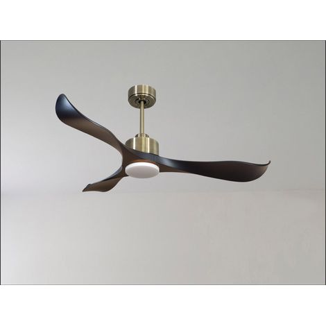 Modulo Ventilateur de plafond pour chambres avec Lumière Laiton et bois massif clair 10 à 25 m² KLDC5SlimP642SwL1AbSlim (1/5)