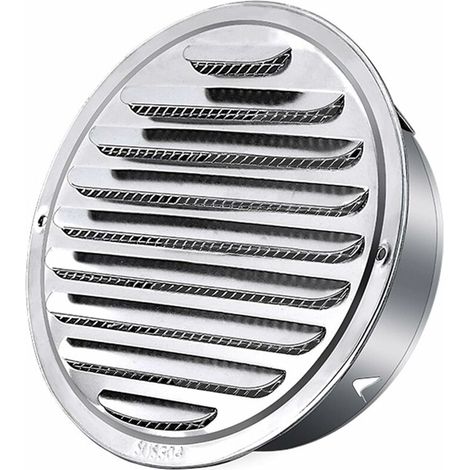 Rejilla de ventilación de acero inoxidable CHOYCLIT de 120 mm, redonda, para pared o techo, con mosquitera para muebles de cocina. (1/5)