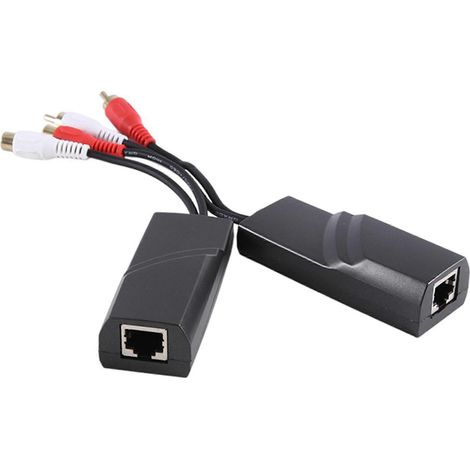 Rallonge de câble audio réseau RCA à 1 paire, émetteur à paires torsadées, rallonge audio bidirectionnelle d'interface RCA, rallonge RJ45 vers RCA (1/5)