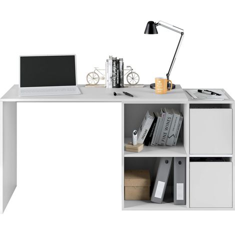 Table Bureau réversible, Bois, Blanc Arctique, 120 cm (Largo) x 74 cm (Alto) x 49 cm (Fondo) (1/5)