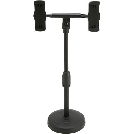 Support de téléphone portable à hauteur et angle réglables, compatible avec les téléphones doubles de 6 à 10 cm, pour bureau. (1/5)