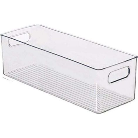 Cabinet/Kitchen Storage Box, Medium Size Refrigerator Container Made of Plastic, Long Box, Transparent MUMU (1/4)