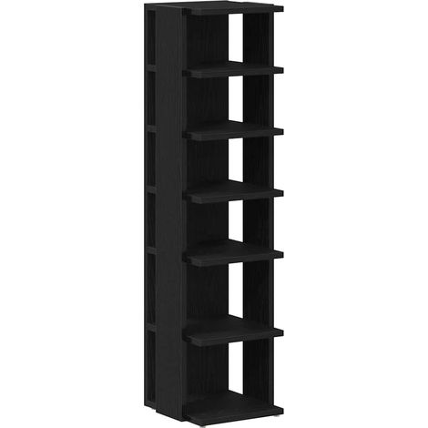 Maison Exclusive - Scarpiera Rovere Rovere Nero 25x27x102 cm in Legno Multistrato