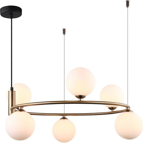 Lampadario Italux Amily moderno oro 6 luci G9 vetro (1/3)