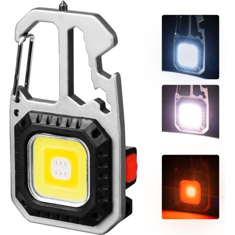 Lampe de Travail Portable, Mini Lampe de Poche LED, 500 Lumen 7 Modes Lampe Torche Ultra Puissant, Étanche Lampes d'inspection, avec Ouvre-Bouteille, Base Magnétique, pour Camping, Réparation [Classe (1/5)