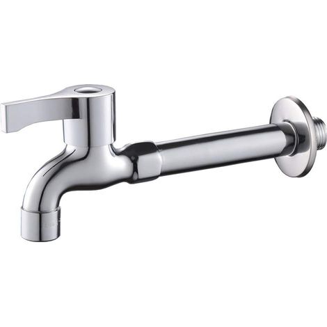 Brass Wall Mounted Cold Water Tap for Bathroom Basin Pool Chrome (1/5)