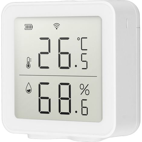 Tuya WLAN-Thermometer mit Temperatur- und Feuchtigkeitssensor und Benachrichtigungsfunktion für den Innenbereich (1/5)