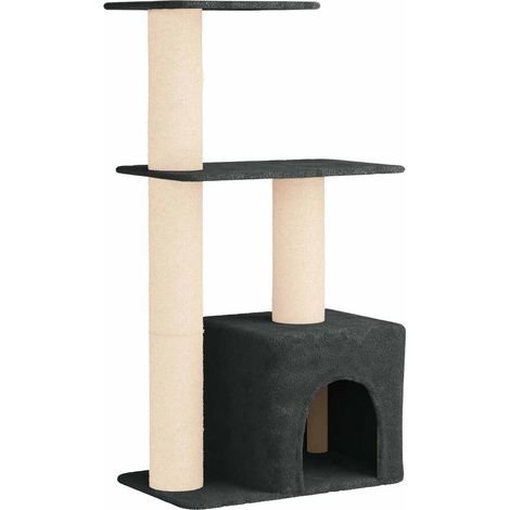 Albero per gatti con pali per graffiare in sisal Grigio Scuro vidaXL
