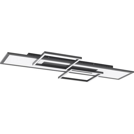 Lucande Lámpara de techo LED 'Narumi' en Negro Metal