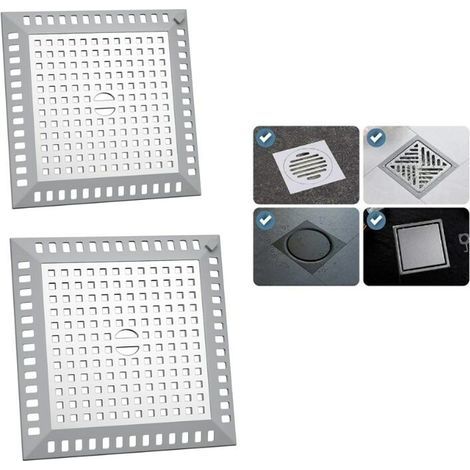 Attrape Cheveux Douche 12,3 x 12,3 cm Filtre Evier Cuisine de Carré en Acier Inoxydable Argenté Grille Evier Anti-Obstruction pour Douche de Salle de Bain, pour Salle de Bain et Cuisine (1/5)