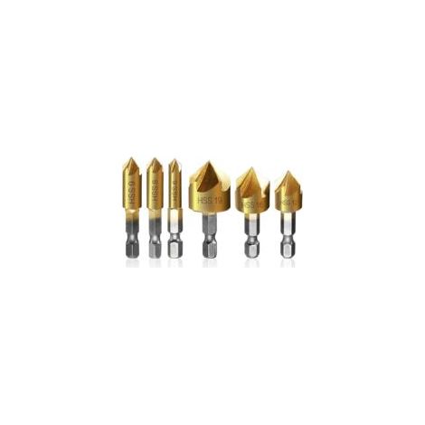 Set di 6 punte da trapano esagonali per legno - Crezuo