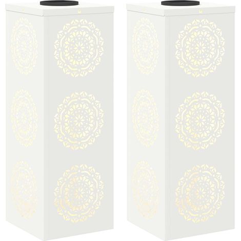 Lumière de chemin LED solaire 2 pcs Blanc Acier laminé à froid