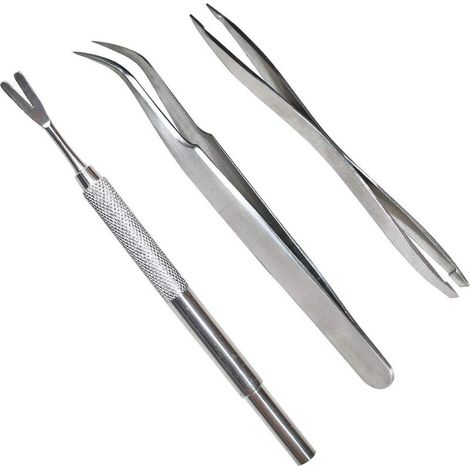 Kit de 3 outils pour retirer les tiques, kit en acier inoxydable, convient aux chats et aux chiens. (1/5)