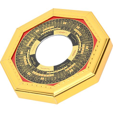 Miroir Feng Shui,Miroir Bagua Ornement Traditionnel Chinois Feng Shui Bagua Miroir Convexe/concave avec Ruban dor Protection Wealth (Convexe). (1/5)