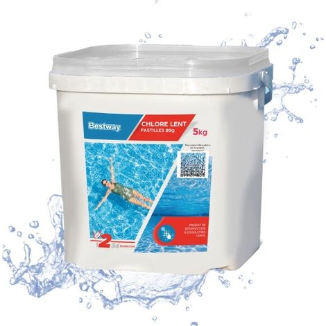 Bestway Chlore Lent - Pastilles 20g Seau de 5kg (1/5)