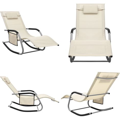 Sonnenliege Textilene Creme und Grau - Sonnenliege - Gartenliege - Strandliege - Textilene - Wetterfest - Home & Living (1/5)