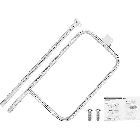65032 60.3CM Brûleur de Tube en Acier Inoxydable Accessoire pour Grill Weber Q300 Q320 Q3000 Q3200 Série