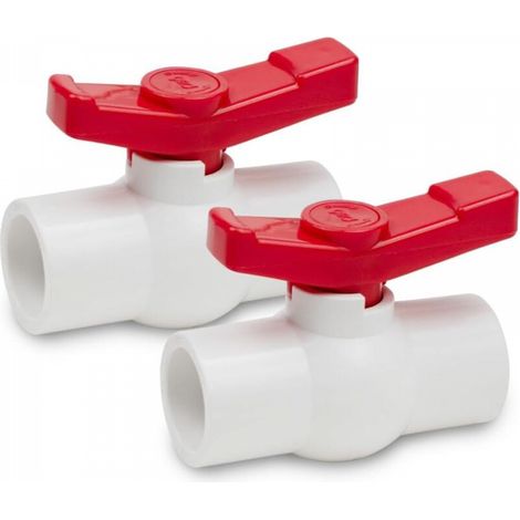2 Pcs 20MM Robinet à Bille en PVC, Robinet d'Arrêt d'Eau à Poignée 90 Degrés, Raccords de Tuyauterie (1/5)