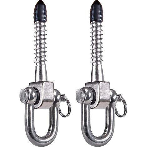 Ganci per amaca da trave in legno, dispositivo di fissaggio per amaca in 2 pezzi, staffa di montaggio a soffitto resistente in acciaio inossidabile 304 per sedie amaca da spiaggia (1/4)