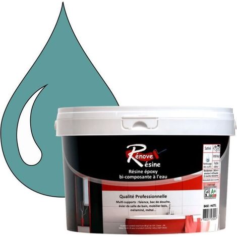 Peinture - Rénove Résine 0.5L - Bleu pastel - Brillant - Multi-supports (Faïence, Carrelage) (1/4)