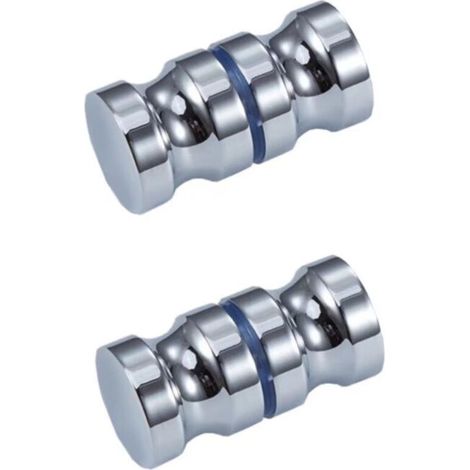 SABIR Bouton de Porte de Douche Poignée de Porte Rondes en Alliage D'aluminium pour Salle de Bain Porte en Verre Porte Coulissante, 2 pcs (1/5)