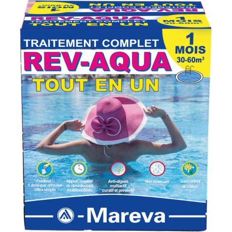 Rev-Aqua Kit MAREVA Komplettbehandlung für Schwimmbecken von 30 bis 60 m3 - 1 Monat - 1400111