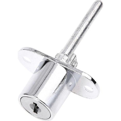 Serrure à piston pour tiroir en métal argenté, diamètre de la tête de cylindre 19 mm, avec 2 clés (1/4)